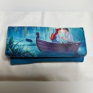 Disney The Little Mermaid Kiss the Girl Ariel & Eric Blue Flap Wallet